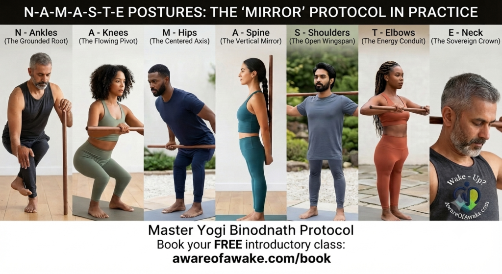 Core N-A-M-A-S-T-E Stick Body Mirror Flex Protocol When you engage in Mirroring—using the stick to align your spine—you are doing more than just stretching; you are sending an explicit, data-backed signal to your brain that it is safe to downregulate.